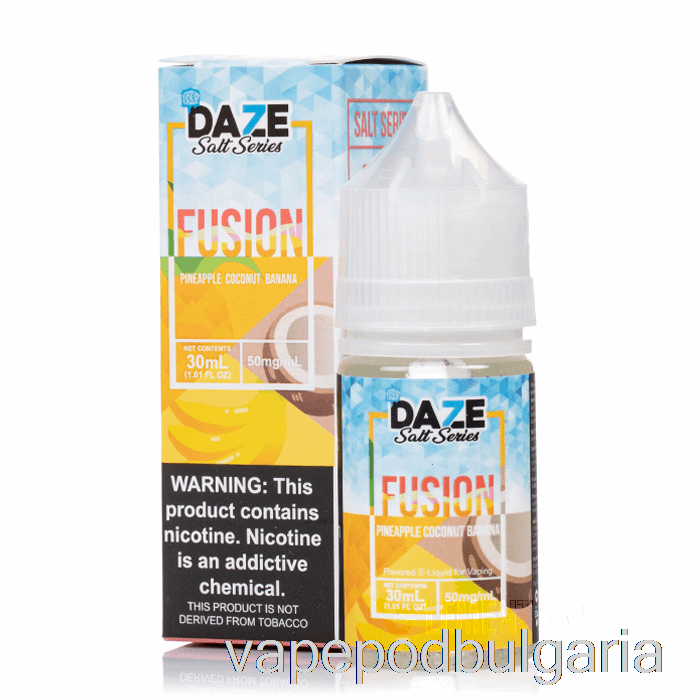 Vape 10000 Дръпки Iced ананас кокос банан - 7 Daze фюжън сол - 30ml 30mg